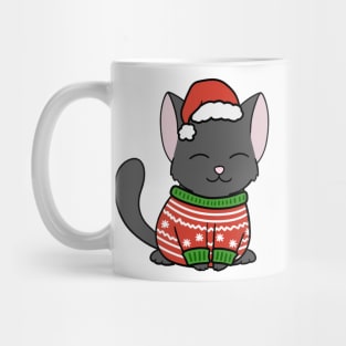 Christmas Sweater Black Cat Mug